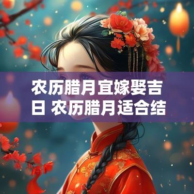 农历腊月宜嫁娶吉日 农历腊月适合结婚的日子