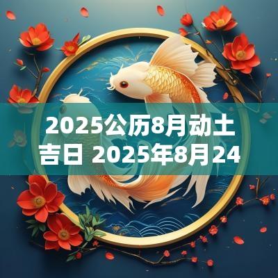 2025公历8月动土吉日 2025年8月24日黄历