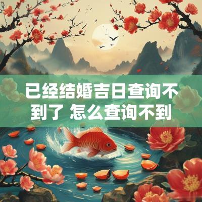 已经结婚吉日查询不到了 怎么查询不到结婚登记信息