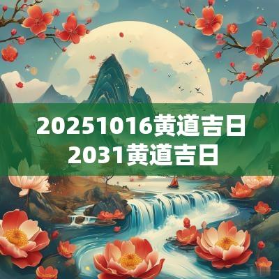 20251016黄道吉日 2031黄道吉日