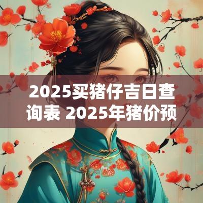 2025买猪仔吉日查询表 2025年猪价预测会怎么样