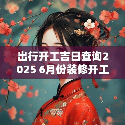 出行开工吉日查询2025 6月份装修开工吉日查询