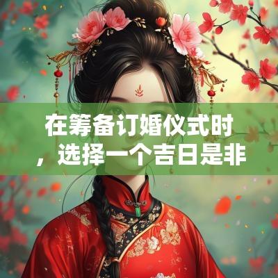 在筹备订婚仪式时，选择一个吉日是非常重要的一步。良辰吉日不仅能为这段新的旅程带来好运，也能增添婚礼的喜庆氛围。本文将深入探讨如何选择合适的订婚吉日，以及在选择过程中需要考虑的因素。