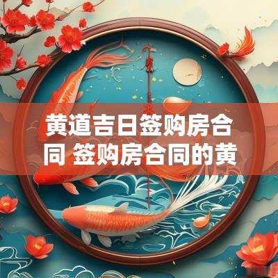 黄道吉日签购房合同 签购房合同的黄道吉日