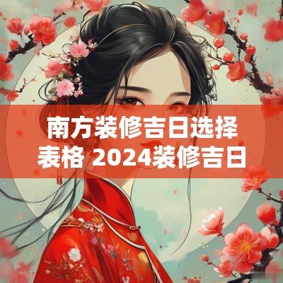 南方装修吉日选择表格 2025装修吉日选择