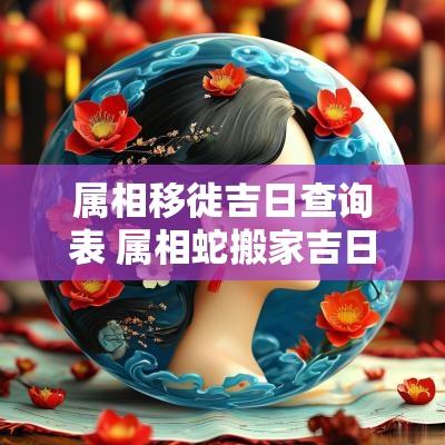 属相移徙吉日查询表 属相蛇搬家吉日查询表