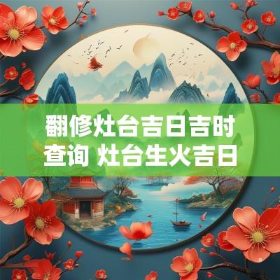 翻修灶台吉日吉时查询 灶台生火吉日查询