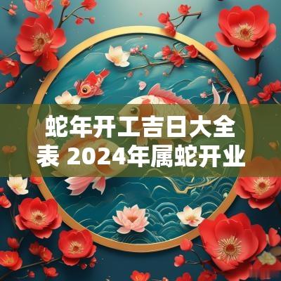 蛇年开工吉日大全表 2025年属蛇开业大吉好日子