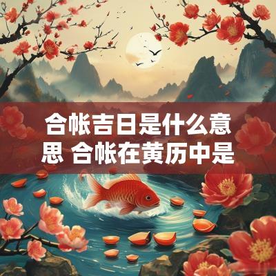 合帐吉日是什么意思 合帐在黄历中是什么意思