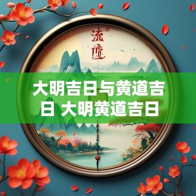 大明吉日与黄道吉日 大明黄道吉日