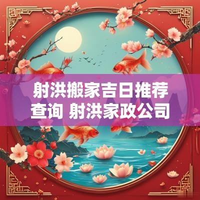 射洪搬家吉日推荐查询 射洪家政公司电话号码