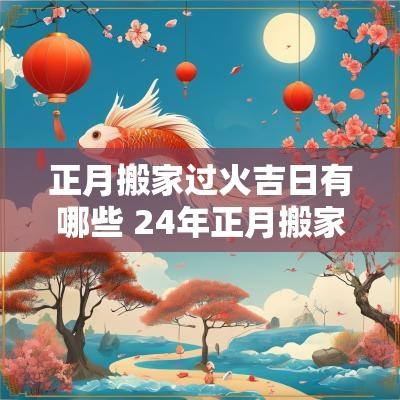 正月搬家过火吉日有哪些 24年正月搬家吉日
