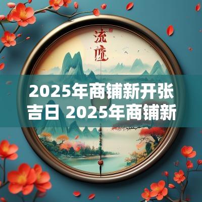 2025年商铺新开张吉日 2025年商铺新开张吉日有哪些