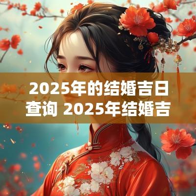 2025年的结婚吉日查询 2025年结婚吉日一览表
