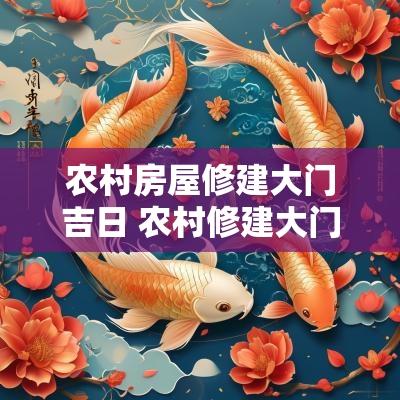农村房屋修建大门吉日 农村修建大门有什么讲究