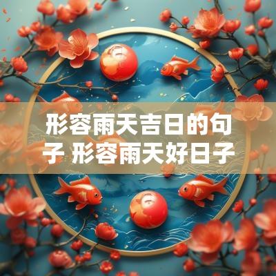 形容雨天吉日的句子 形容雨天好日子的词语