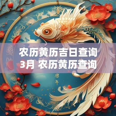 农历黄历吉日查询3月 农历黄历查询