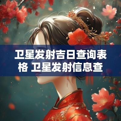 卫星发射吉日查询表格 卫星发射信息查询平台