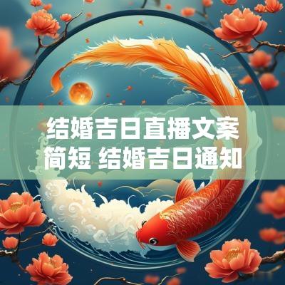 结婚吉日直播文案简短 结婚吉日通知