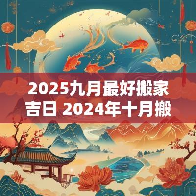 2025九月最好搬家吉日 2025年十月搬家最旺日子