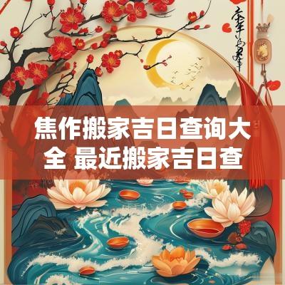 焦作搬家吉日查询大全 最近搬家吉日查询