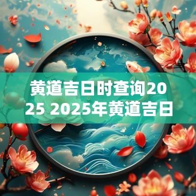 黄道吉日时查询2025 2025年黄道吉日查询结果