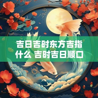 吉日吉时东方吉指什么 吉时吉日顺口溜