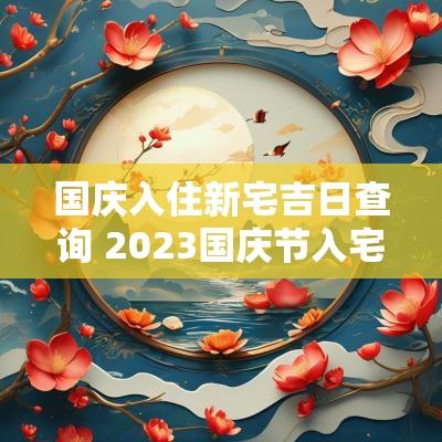 国庆入住新宅吉日查询 2025国庆节入宅吉日查询