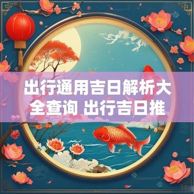 出行通用吉日解析大全查询 出行吉日推算