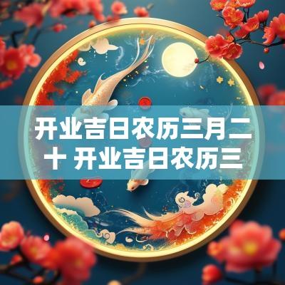 开业吉日农历三月二十 开业吉日农历三月二十日好吗