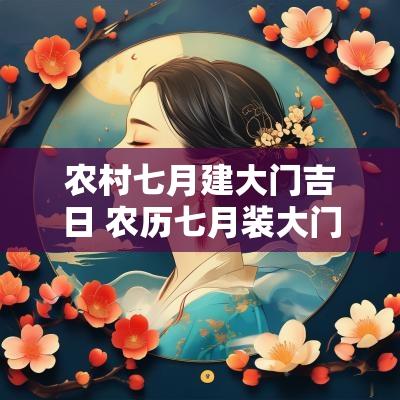 农村七月建大门吉日 农历七月装大门的好日子