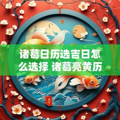 诸葛日历选吉日怎么选择 诸葛亮黄历吉日