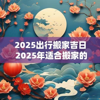2025出行搬家吉日 2025年适合搬家的黄道吉日