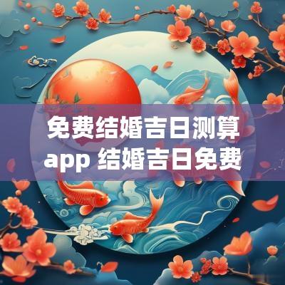 免费结婚吉日测算app 结婚吉日免费测算平台