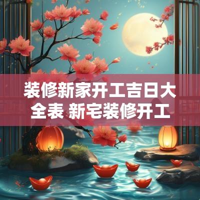 装修新家开工吉日大全表 新宅装修开工祝福