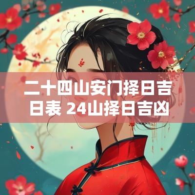 二十四山安门择日吉日表 24山择日吉凶