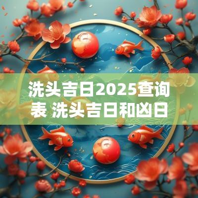 洗头吉日2025查询表 洗头吉日和凶日查询