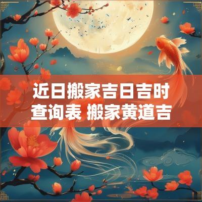 近日搬家吉日吉时查询表 搬家黄道吉日吉时查询