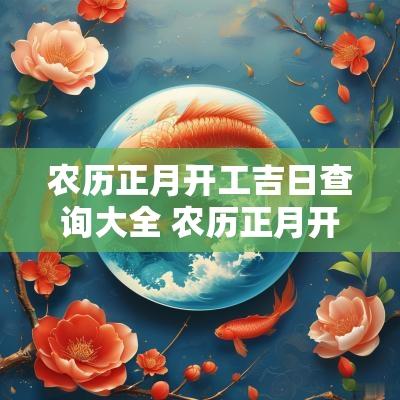 农历正月开工吉日查询大全 农历正月开工吉日查询大全最新