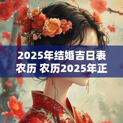 2025年结婚吉日表农历 农历2025年正月最佳结婚吉日