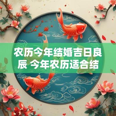 农历今年结婚吉日良辰 今年农历适合结婚的日子