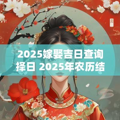 2025嫁娶吉日查询择日 2025年农历结婚嫁娶择日大全