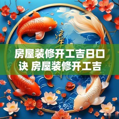 房屋装修开工吉日口诀 房屋装修开工吉日查询2025