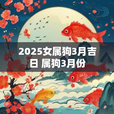 2025女属狗3月吉日 属狗3月份