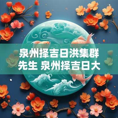 泉州择吉日洪集群先生 泉州择吉日大师