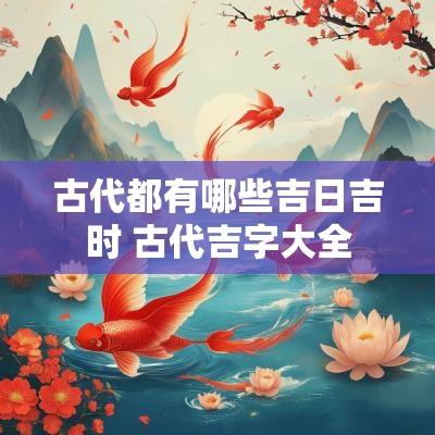 古代都有哪些吉日吉时 古代吉字大全