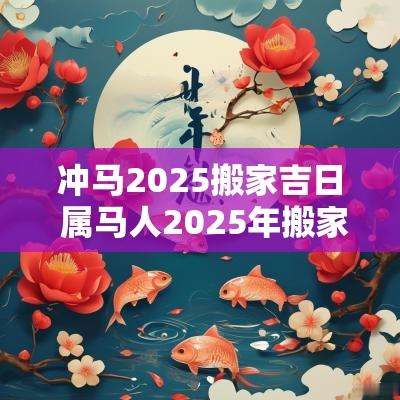 冲马2025搬家吉日 属马人2025年搬家好吗