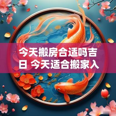 今天搬房合适吗吉日 今天适合搬家入宅吗