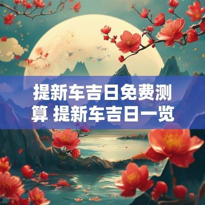提新车吉日免费测算 提新车吉日一览表2025年