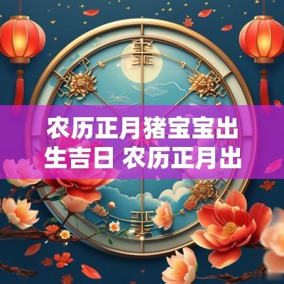 农历正月猪宝宝出生吉日 农历正月出生的猪